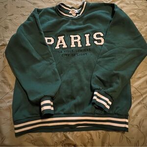 Refuge Green Crewneck Sweater with Collegiate Style